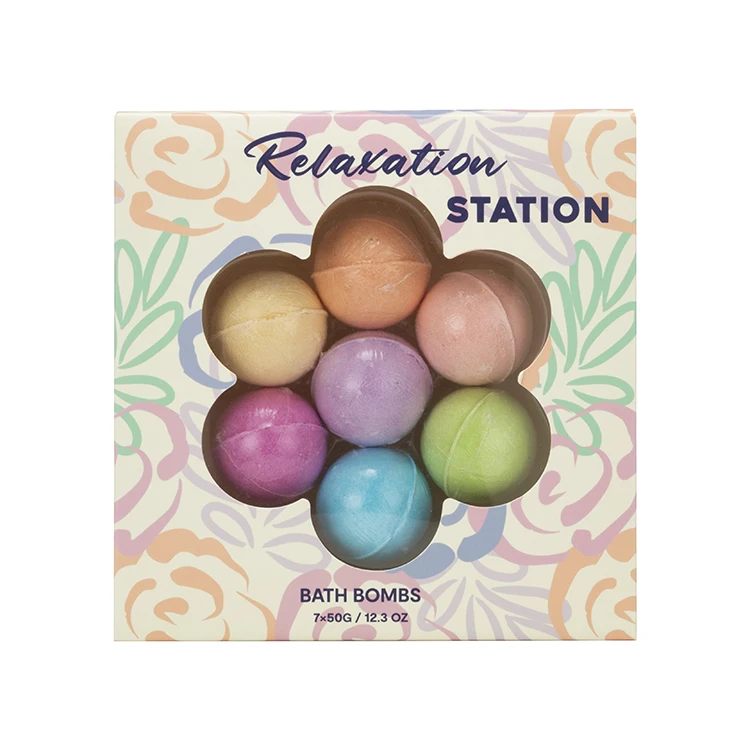 Bath and body care hotel spa bath salts  gift set foot spa salt  melting in water bath bombs fizzers gift set paper box