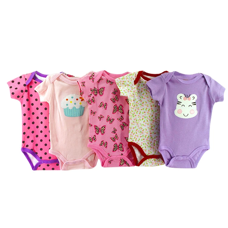 Оптовая продажа, 5 шт в упаковке для маленьких девочек, боди-комбинезон, комплект детской одежды, Очаровательная одежда для маленькой девочки, детский комбинезон