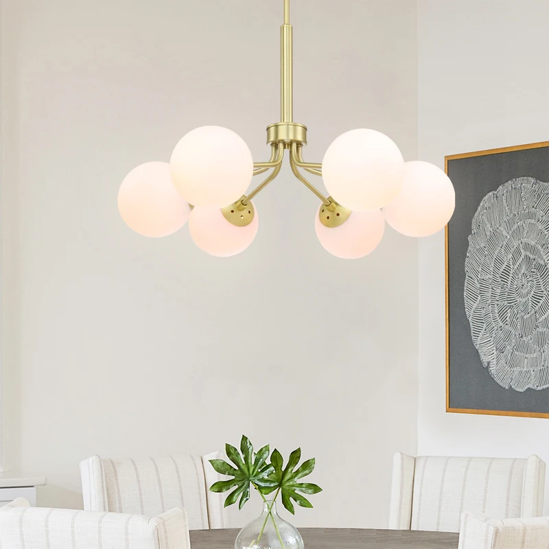Globe Chandelier 6 Light Modern Stain Brass Chandelier Light Fixtures Pendant Light Chandeliers