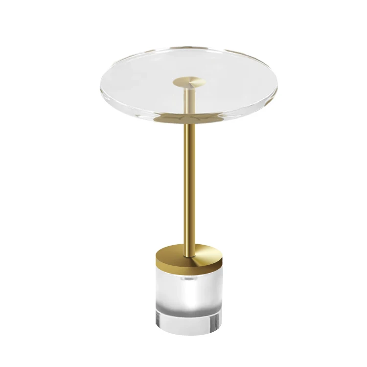 Modern Acrylic Coffee Table  Living Room Furniture Luxury Gold Stainless Steel Side Table Factory Wholesale Small Round Table