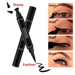 HANDAIYAN double ended triangle winged Eyeliner Stamp waterproof long lasting liquid eye liner pen vamp style wing stamp