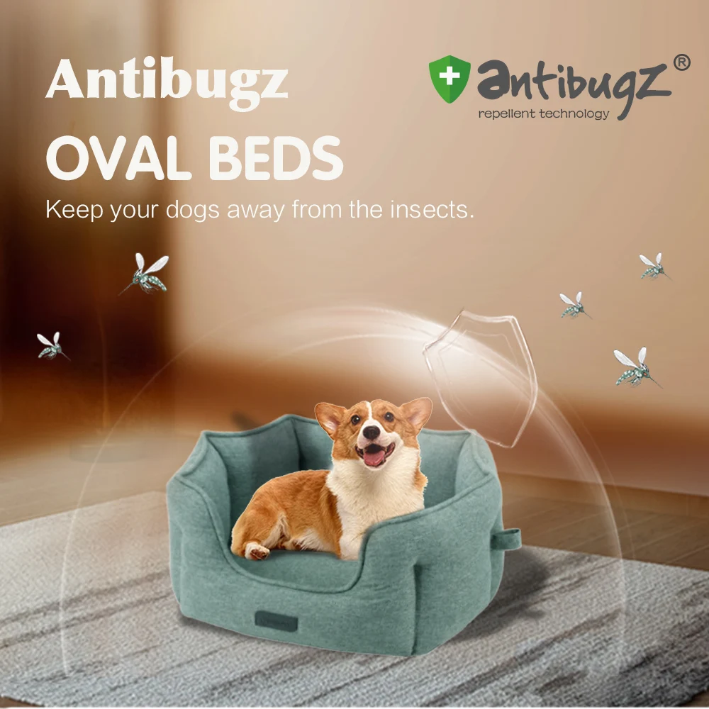Luxury Dog Bed for Small Medium Dog Washable Removable Covers Oval Pet Bed  anti-bugs Puppy Supplies