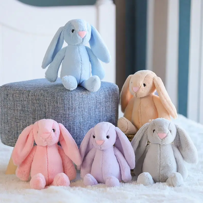 30cm Blossom Easter Rabbit Plush Bunny Long Ear Color Stuffed Soft Bunny Animal Plush Bunny Toy