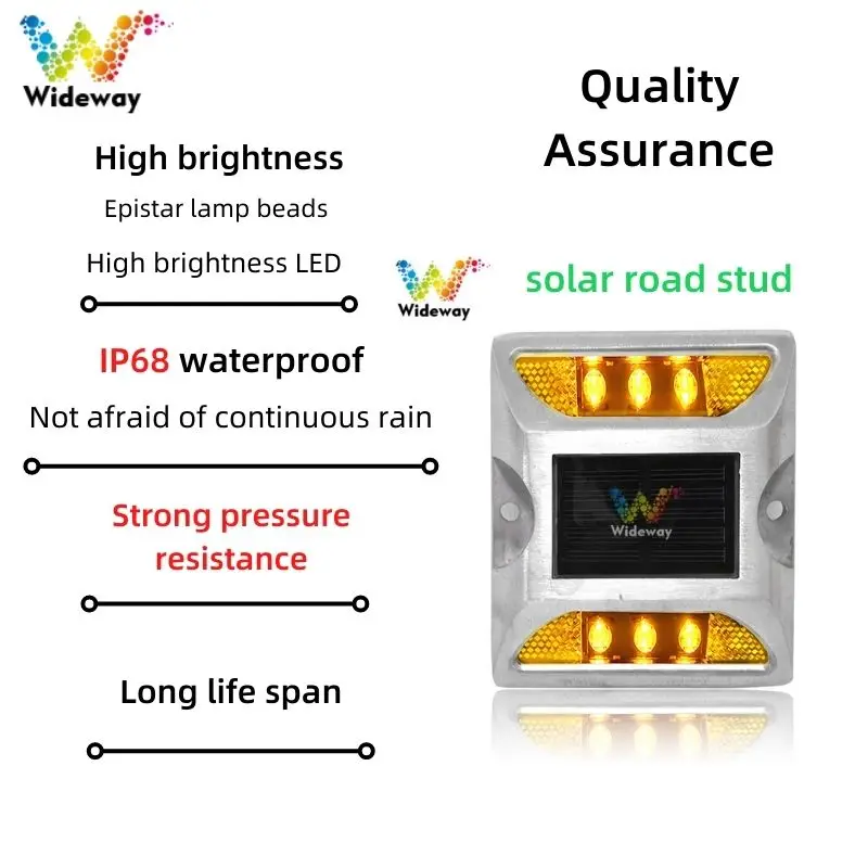 12 Years Factory Cat Eye Reflector Pavement Maker Yellow Steady Night Light Aluminum Solar Road Stud