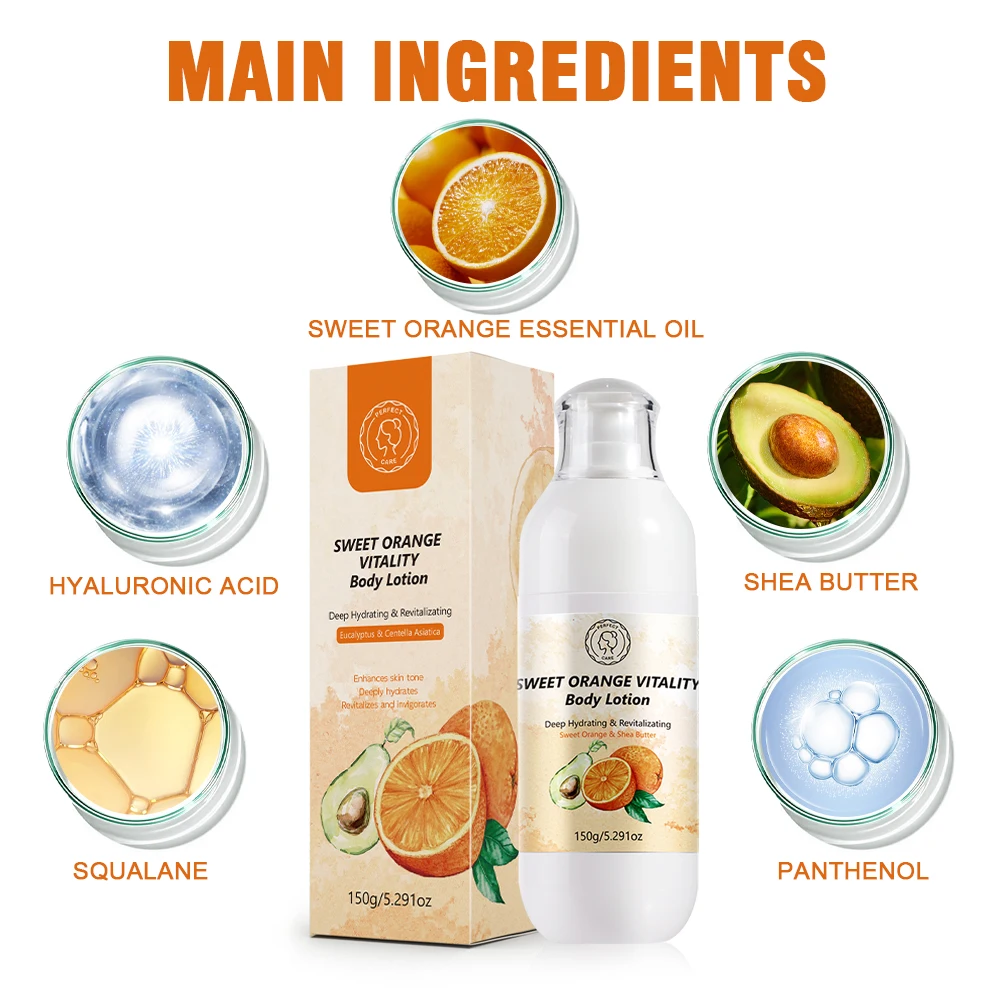wholesale Skin Care Products Organic Vitamin C Brightening Whitening moisturizing orange Body Lotion
