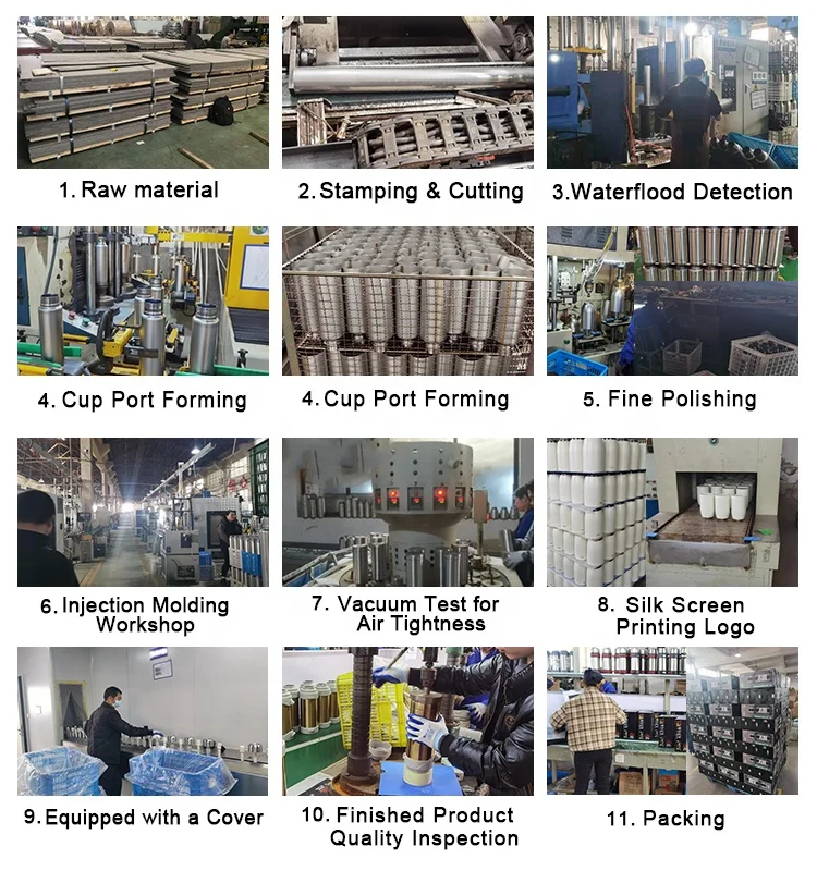 Custom Logo Double Bubbler 380Ml 500Ml Stainless Steel Travel Cup Coffee Insulated Mugs with Lid and Straw Cover