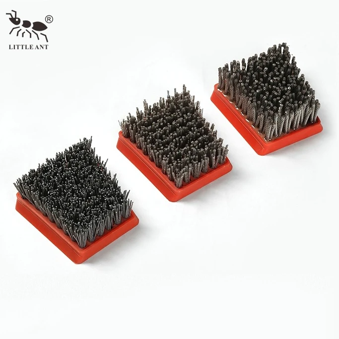 LITTLE ANT Round Fiber Nylon Abrasive Diamond Polishing Silicon Carbide Antique Brush for Granite Engineering Stone
