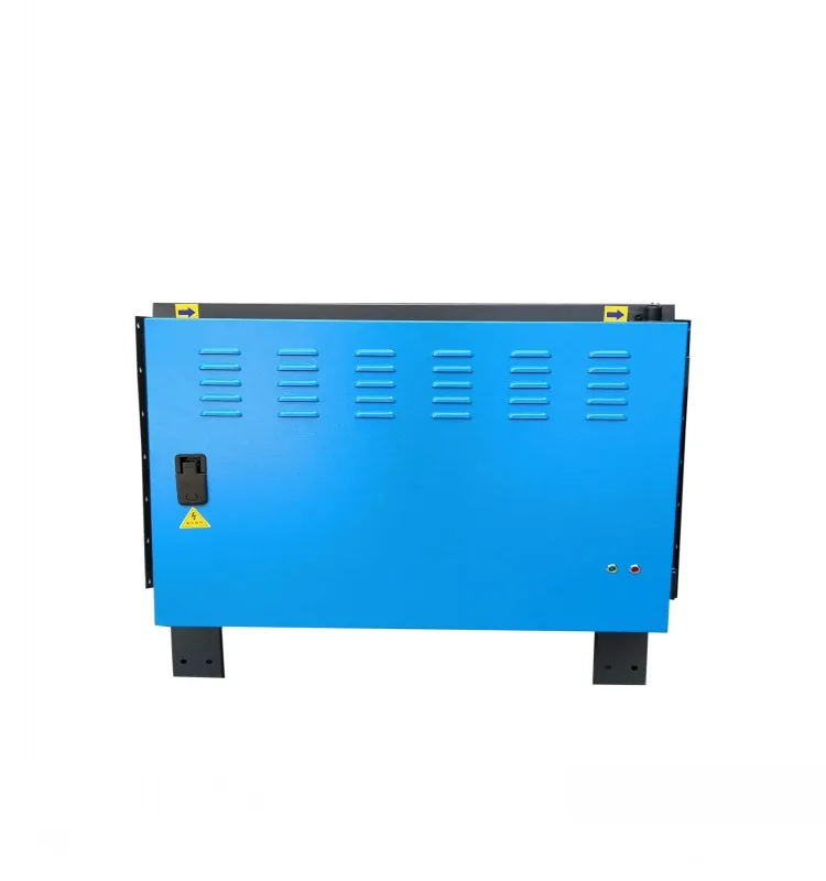 Electrostatic smoke cleaner with an exhaust fan for laser cutter machines