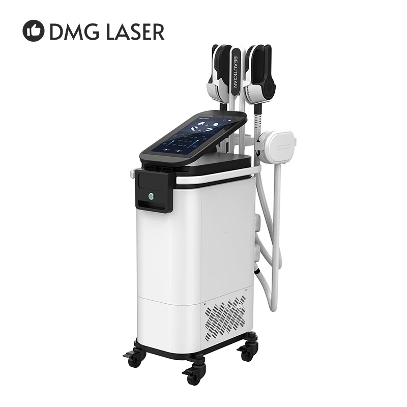 Professional muscle building stimulator 5 handle body sculpting ems training machine with rf function