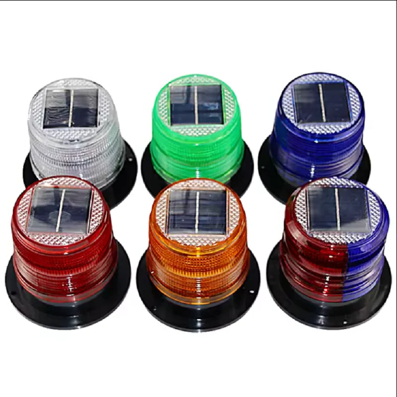 Solar Traffic Safety LED Warning Light 12V Yellow Strobe Lamp for Road and Vehicle Emergencies