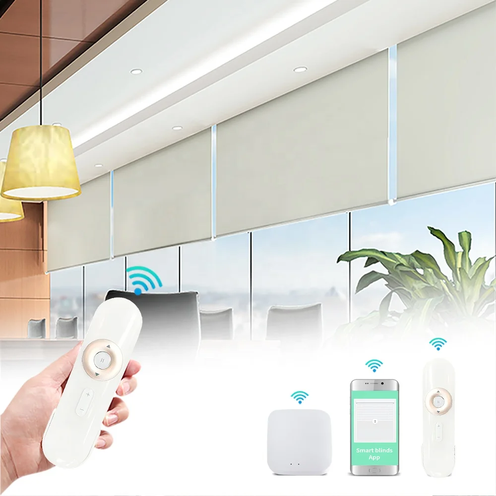 Высококачественные электрические Google WiFi приложение Alexa пульт дистанционного управления смарт-моторизованные рулонные шторы для домашнего окна