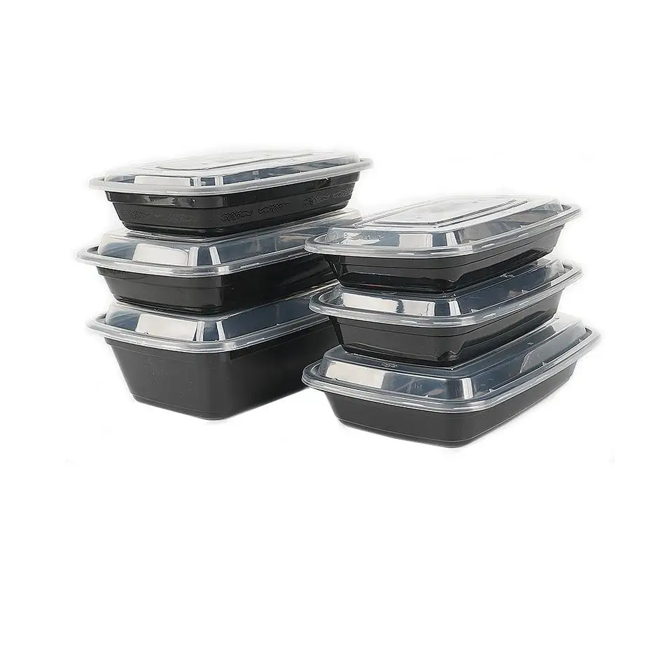 24/28/32 oz meal prep rectangle disposable containers with lids for food rectangle disposable food container with lid