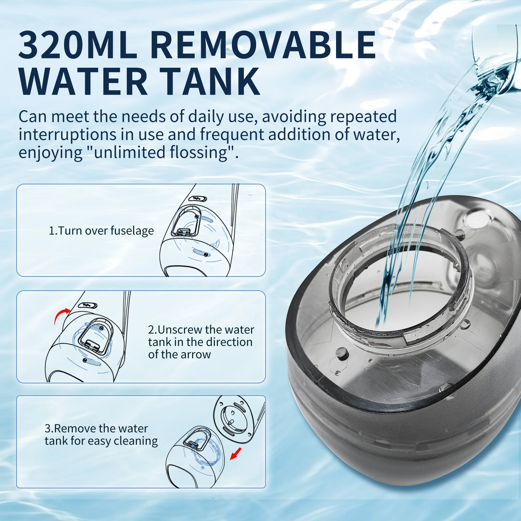 New arrival Oral Irrigator Portable Teeth Cleaning Cordless Irrigation Care Electric Tank Pick Water Dental Flossers