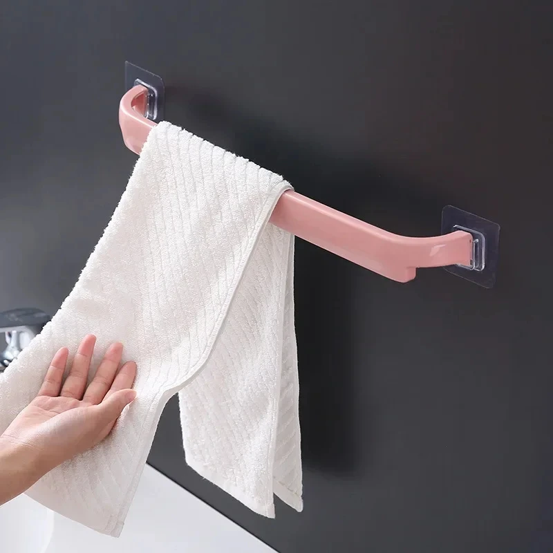 Multifunction Bathroom Towel Rail Hanger Self Adhesive Hanging Hooks Holder Wall Storage for Rack Home Accessories