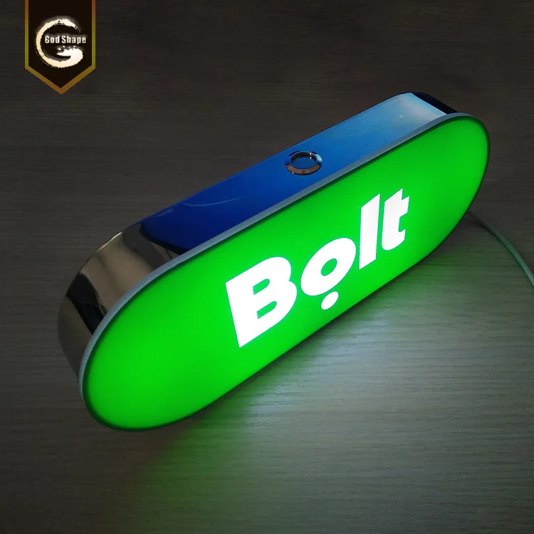 Custom signage maker logo sign lightbox light up signage usb taxi car light box