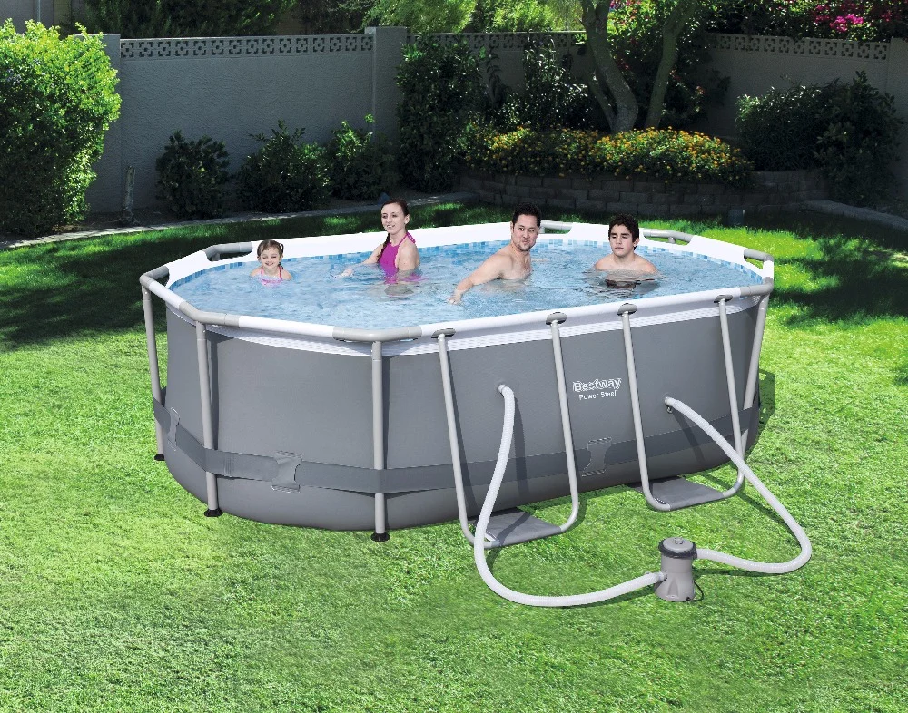 5614A  above ground plastic steel frame swimming pool outdoor family frame set power adult swimming pools For Garden