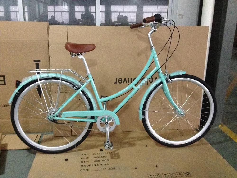 USA Canada market green color 3 speed step through adults bicycle for women ladies city cruiser bike