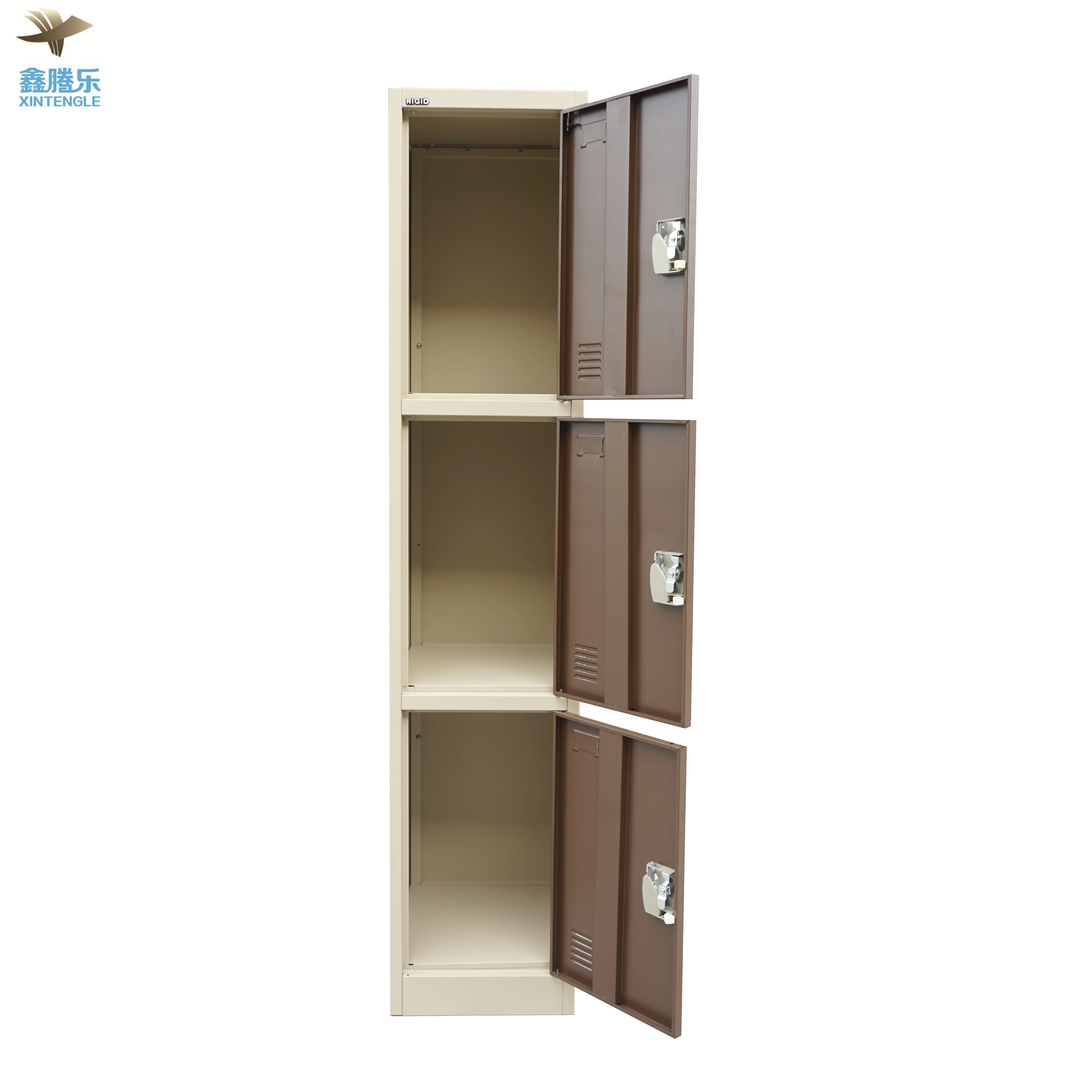 modern Popular use Steel Compartment Metal Cloth Locker Almari Single 3 Door Single Tier Lockable School Cabinet for storage