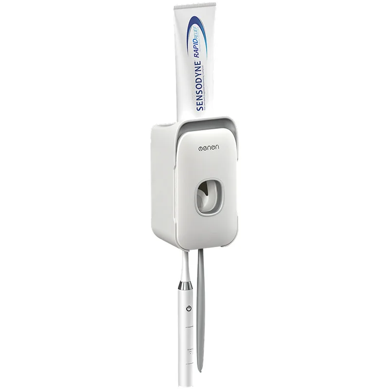 
Wall Mounted Automatic Toothpaste Squeezer Dispenser Plastic Dust-proof Toothbrush Holder For Toilet Bathroom Accessories 