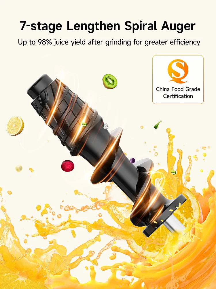 BPA Free 3-day Fast Shipping Kitchen Supplies Mute 250w Powerful Motor Juice Rate of 98% Juice Nutrient-rich Slow Juicer