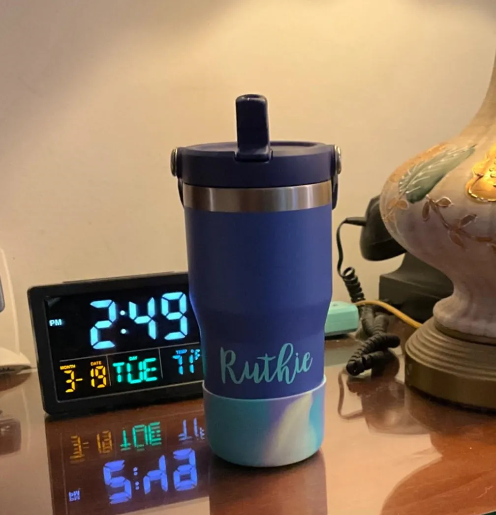 14oz Kids Tumbler With Top Handle Vacuum Insulated Leakproof Sports Water Bottle For Children Stainless Steel Reusable Tumbler