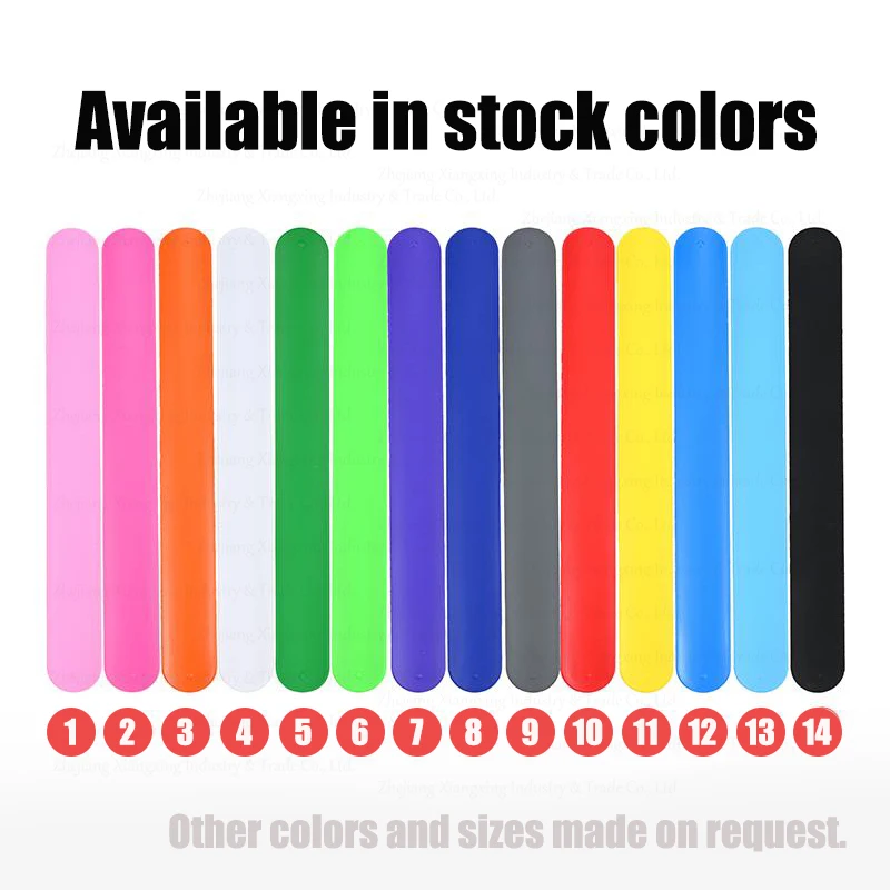 New Arrival Retail Funny 14 Colors Solid Color Silicon Rubber Slap Snap Bracelet For Wristbands In Stock