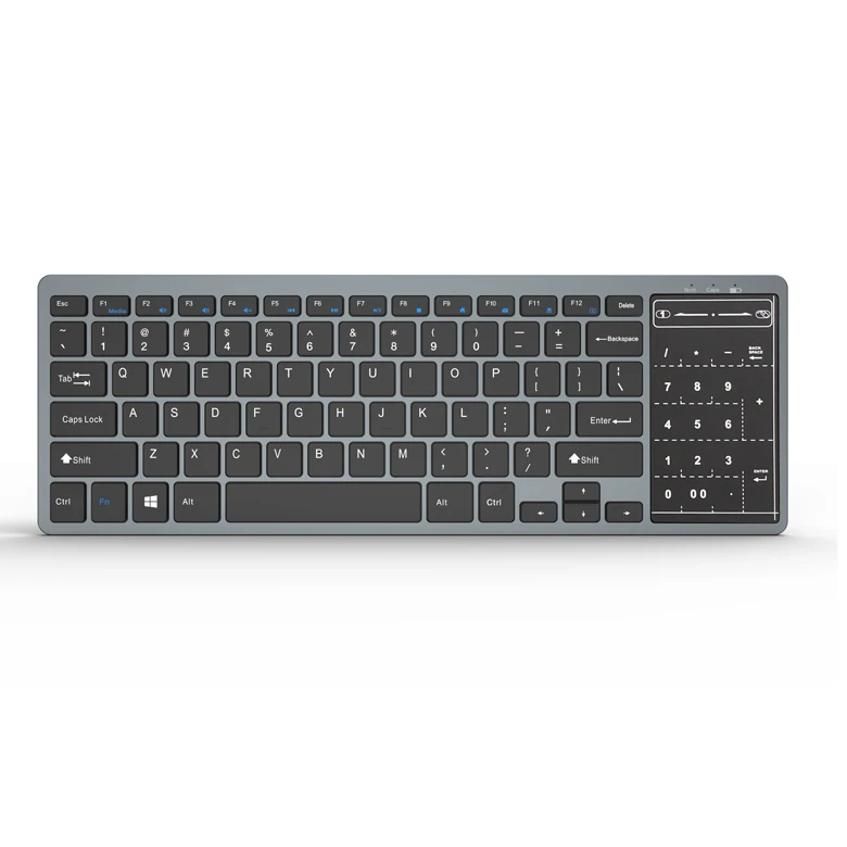 2.4G wireless Keyboard 78 keys slim portable x-structure wireless keyboard with touch pad