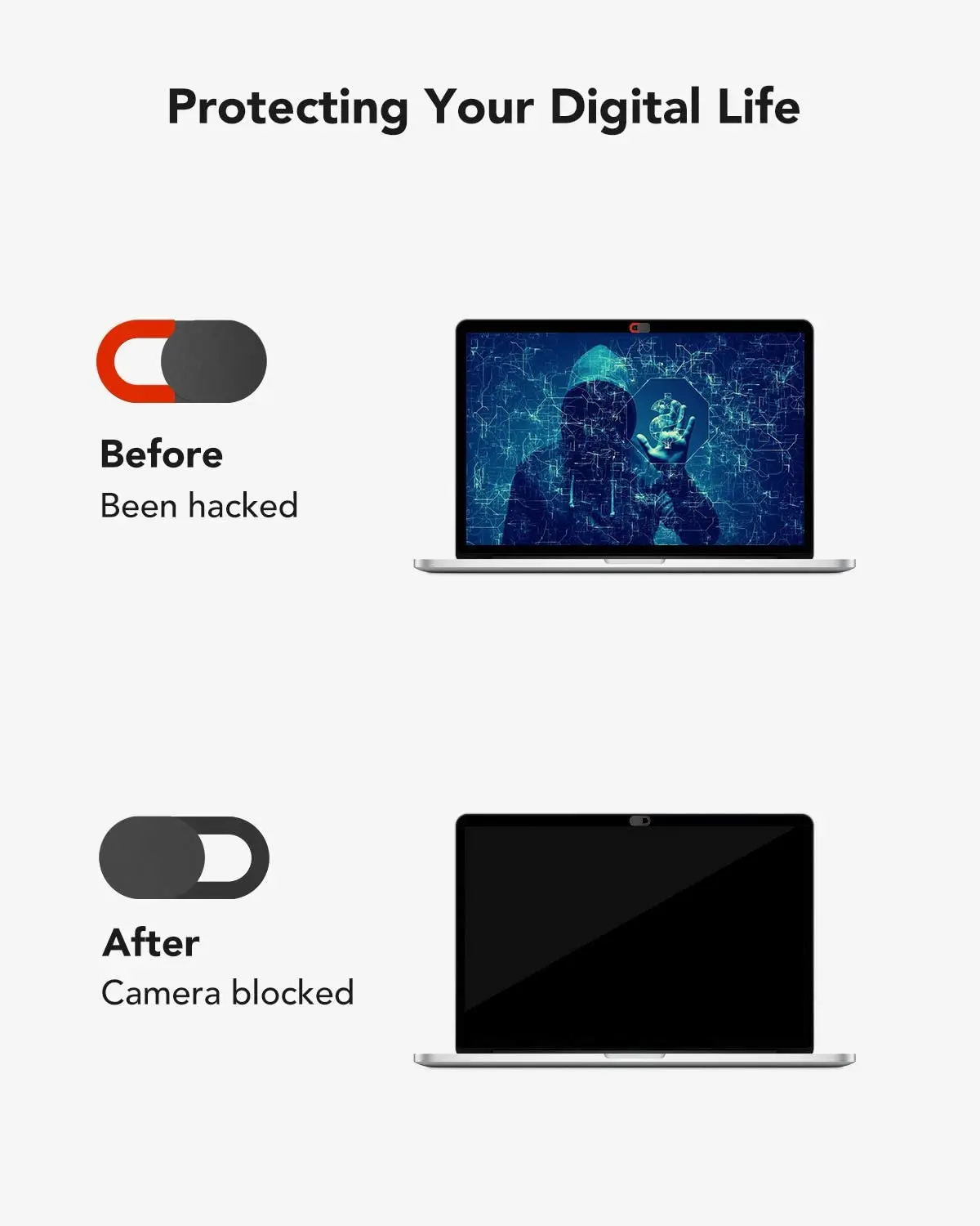 KIWI design 0.03 inch Ultra-Thin Webcam Cover Slide for Laptop,Computer,Smartphone webcam privacy protect  (4 Red+ 4 Black)