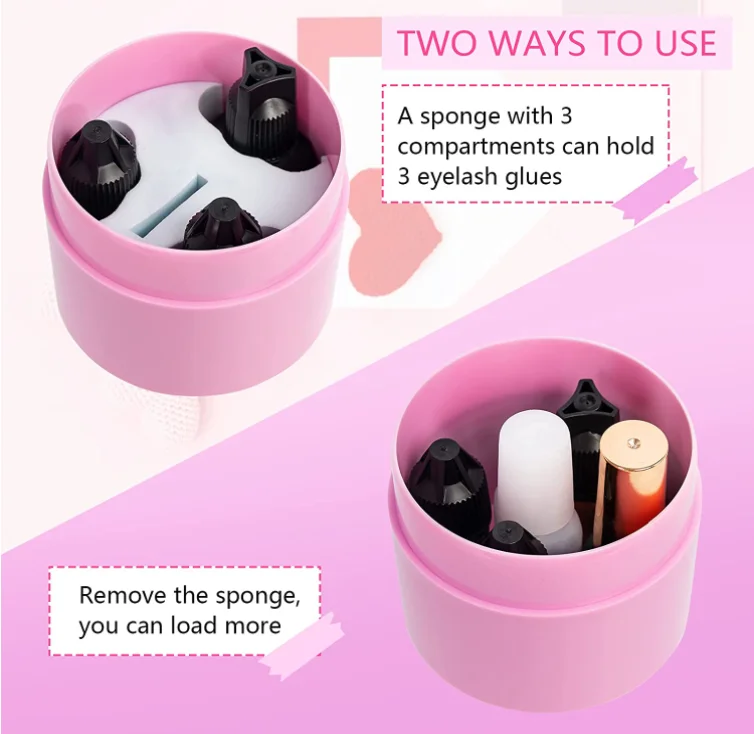 Private Label Matte Pink Black White Empty Glue Stick Container Eye Lash Glue Storage