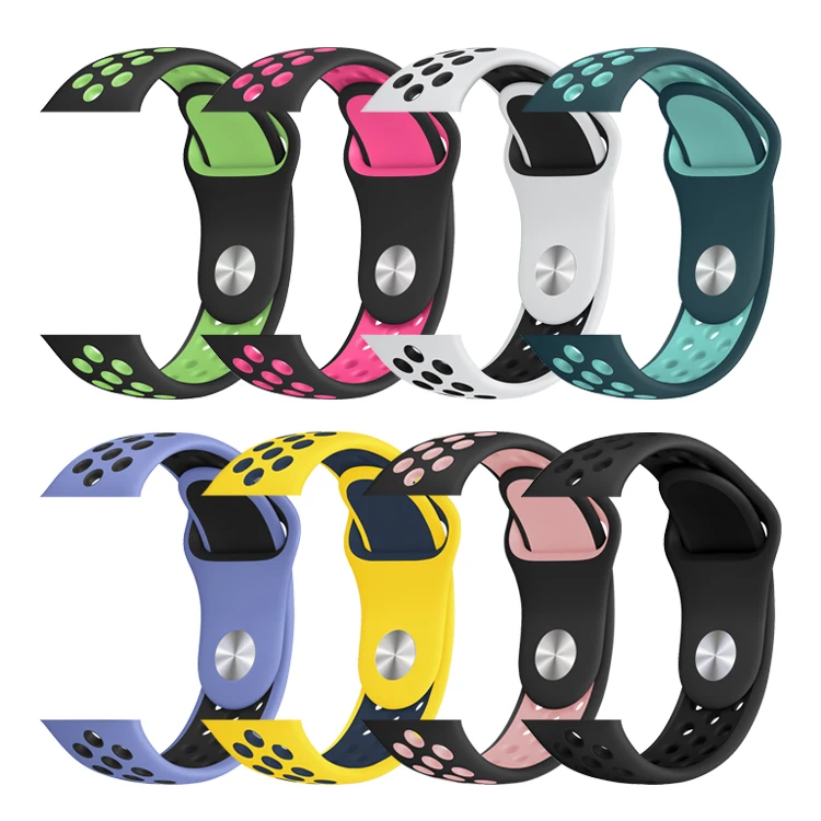 Series 6/SE Sport Style Multicolor Silicone Apple Watch Band for Iwatch Series 6 5 4 3 2 1