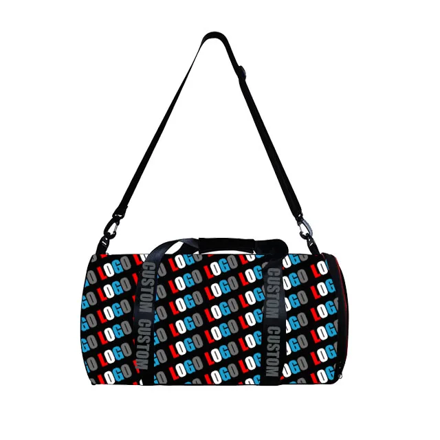 BSCI custom duffel bag for woman men travel sports duffel gym bags with custom print shoe compartment travel bag