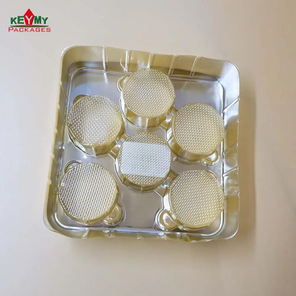 customize gold PET tray, safety for food with lab approval,  cookie tray in Shenzhen
