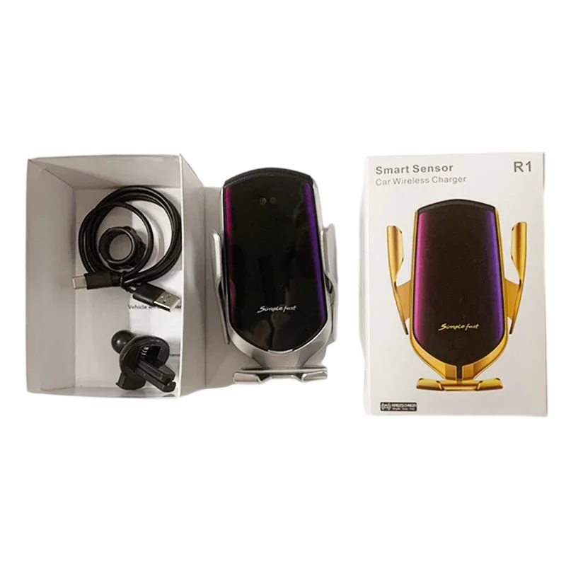 Universal Air Vent Mount Infrared Sensor Induction Auto Clamping Mobile Phone Holder Qi Wireless Car Charger Fast CAR ChargING