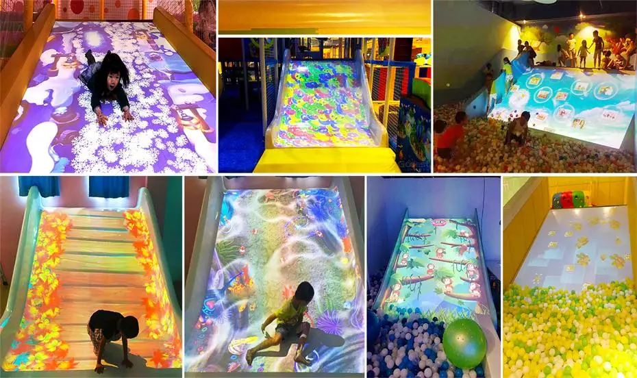 New Interactive Floor Projection Magic Slide Games 3D Indoor Playground AR Holographic Immersive Restaurant For Kids