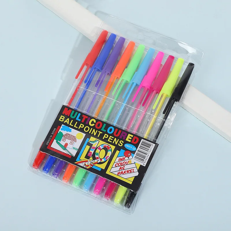 10 colors colorful oil ink cheap simple INS ball pen