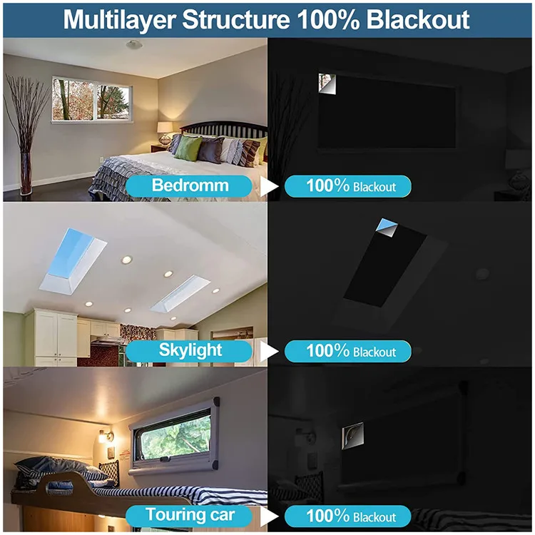 100% Blackout home hotel travel office living room bedroom logo custom DIY cut window shade blind portable blackout curtain