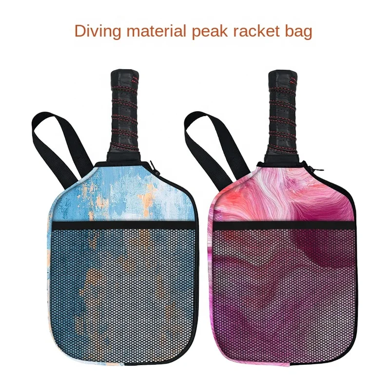 custom logo high quality hot selling neoprene racket set table tennis rackets storage protective sleeve pickle ball paddle cov