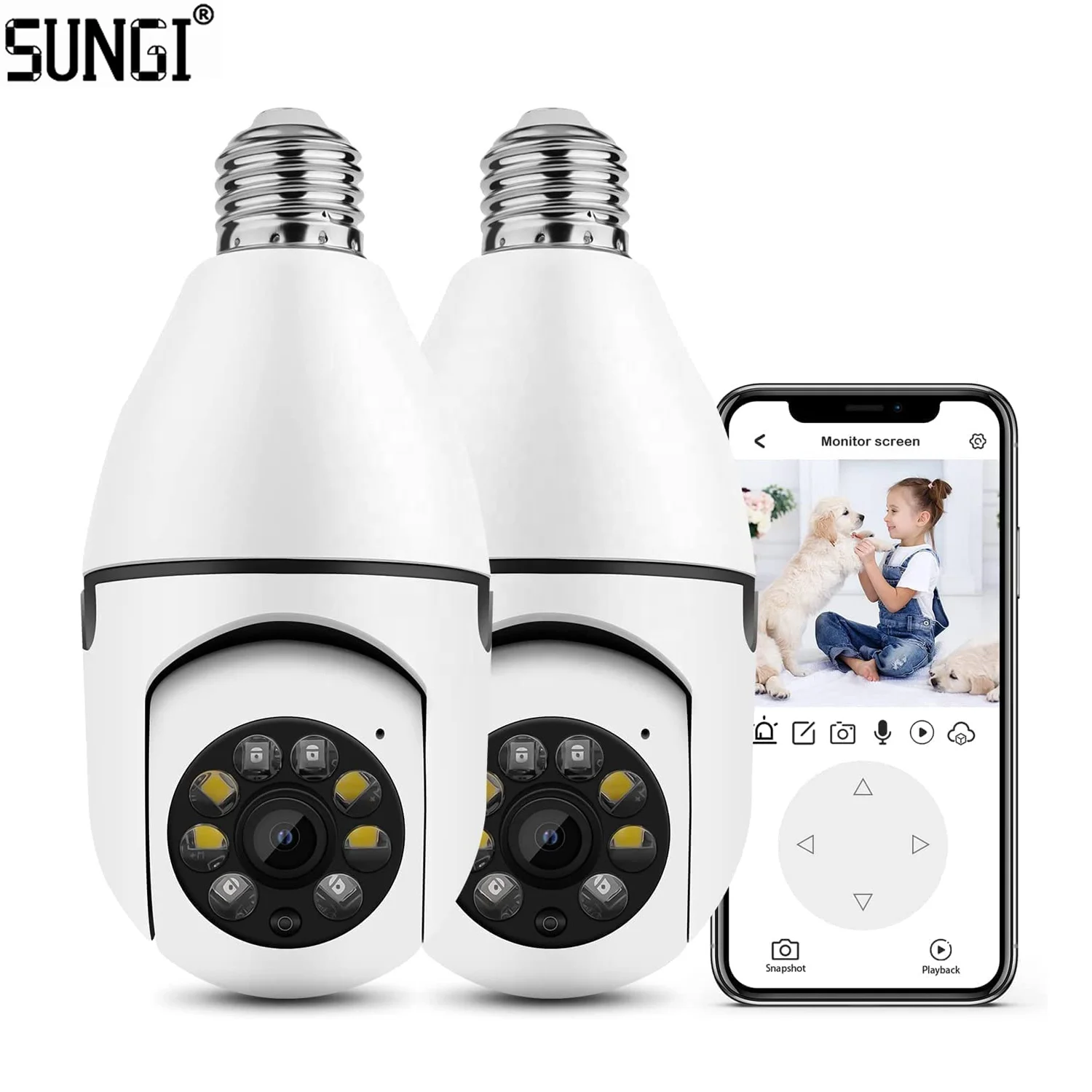 Light Bulb Security Camera Wireless WiFi Light Socket Cameras 360 Pan Tilt Smart Motion Detection Alarm Color Night Vision