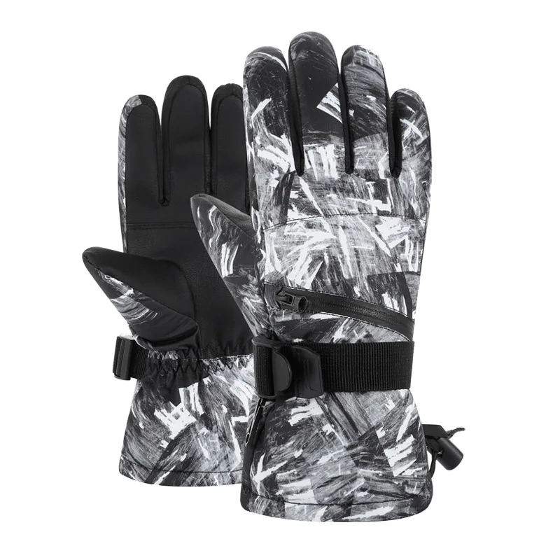 Winter Ski Gloves Plus Velvet Warm Touch Screen Snowboard Racing Waterproof Gloves For Men And Women