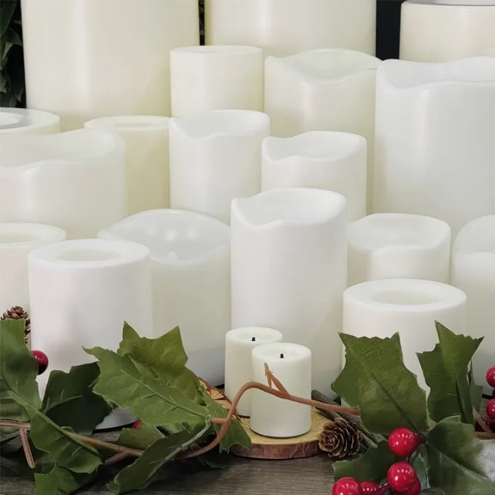 2022 Hot Sale Table Standing Decoration 4inch Waterproof Wave Top Decorative Led Powered Candle Light Powered By Solar