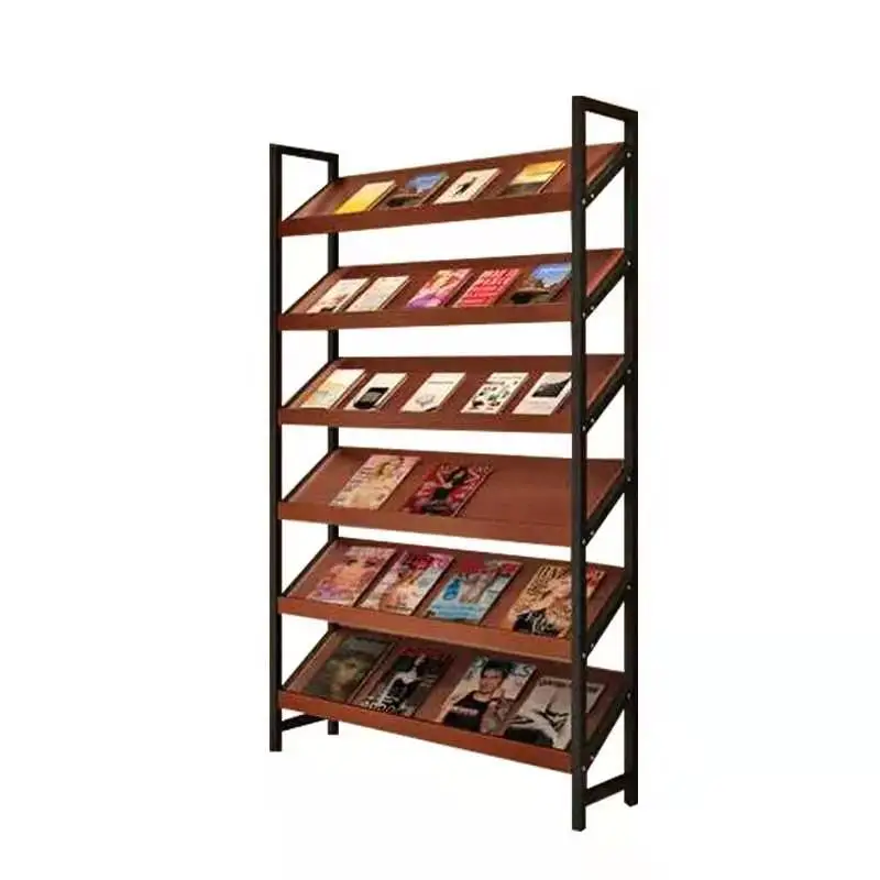 Металлическая подставка для книг деревянная и магазинов железная полка газет напольная