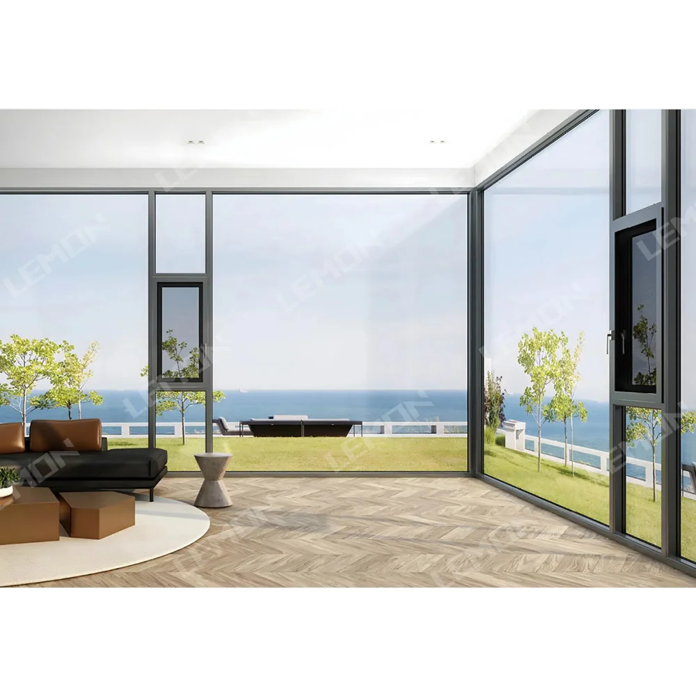 Aluminum Alloy Frame Double Glazed Casement Window Aluminum Security Glass Casement Windows