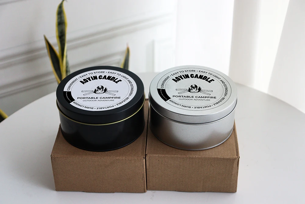 Smokeless barbecue stove portable home campfire candle natural soy wax fire pit candle