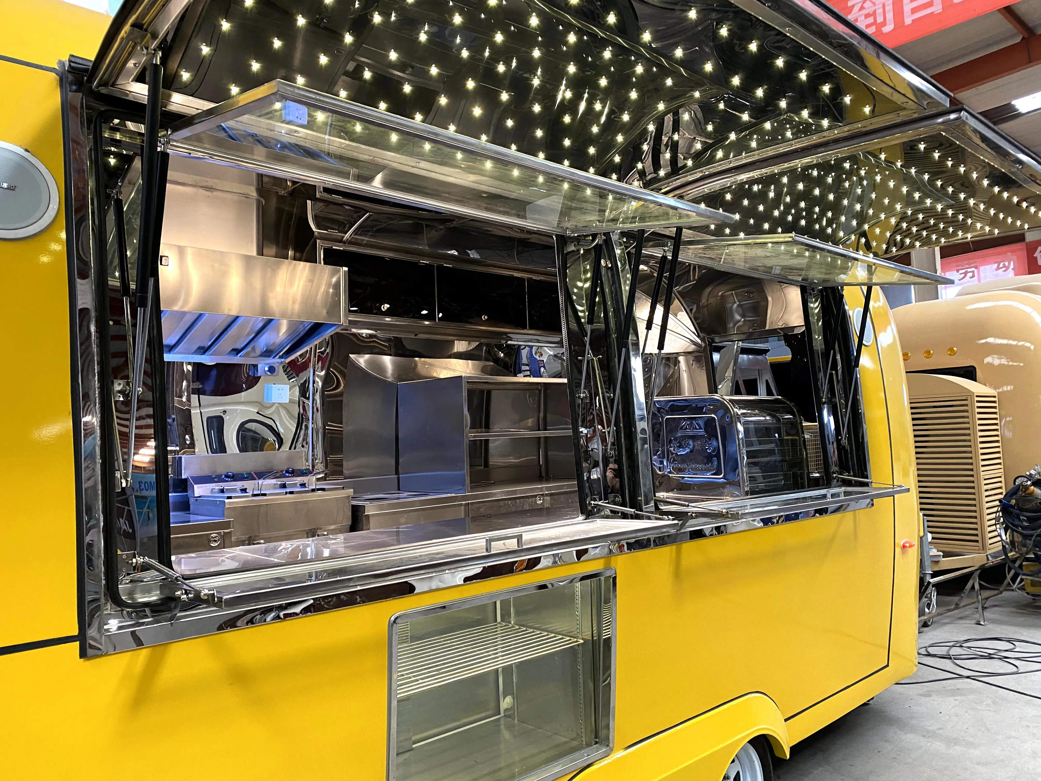 design catering container electric street shop trailer fast bakery food truck with full kitchen