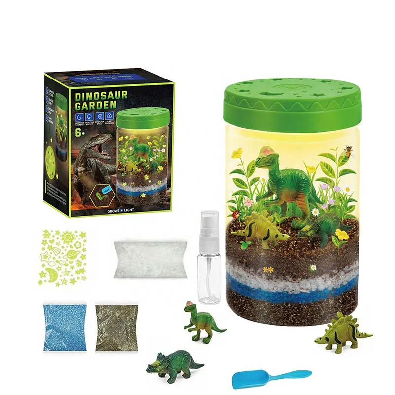 Steam Science Toy Dinosaur Plant Pot Planter Color BOX Plastic Bottles Unisex Animal Building Block Sets Diy Toy Sets Tpys 48
