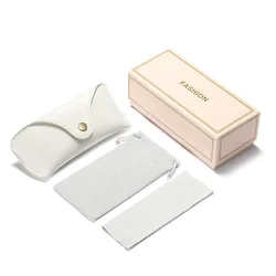 2020 luxury sunglasses cases packaging boxes soft leather reading glasses case with pouch custom logo