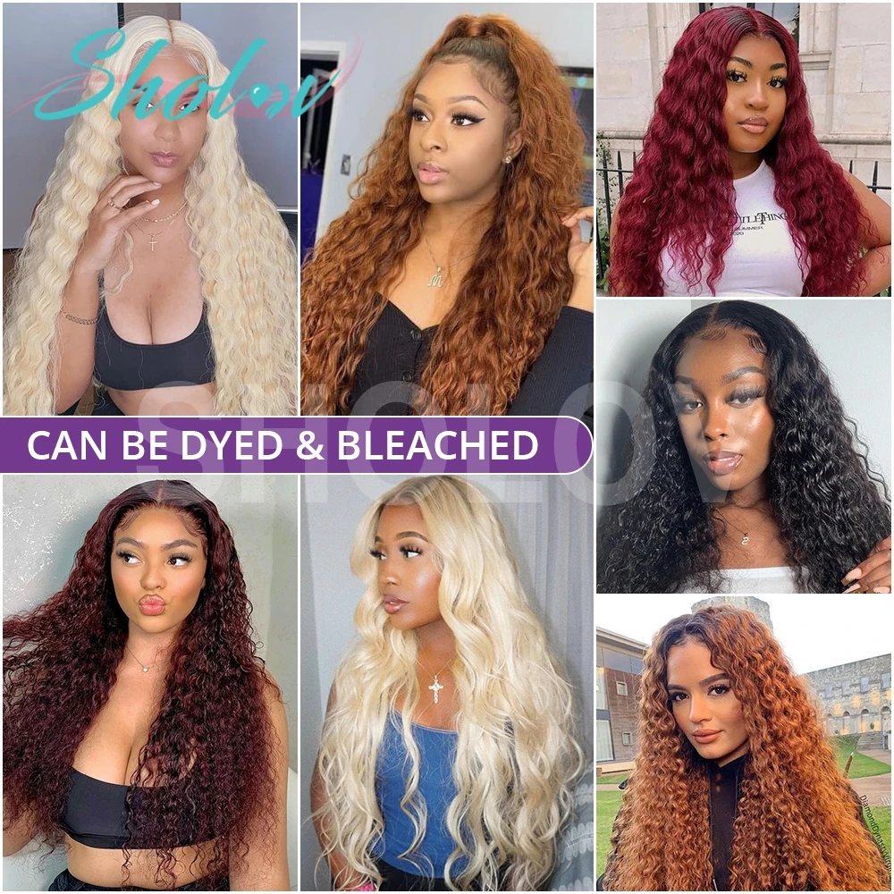 28inch HD Lace Full Virgin Brazilian Human Hair Wigs Deep Wave Curly Transparent Lace Front Human Hair Wigs for Black Women