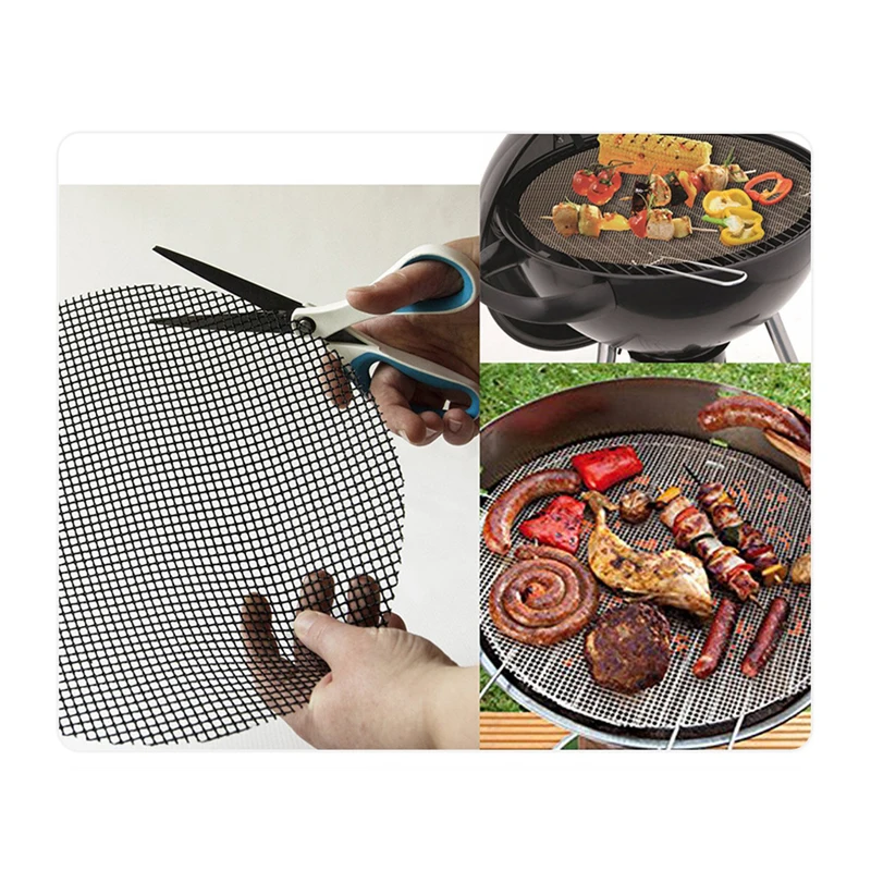 Wholesale Heavy Duty Reusable Easy-Clean Non Stick Eco Friendly Grilling Mate PTFE Grill Mat For Patio