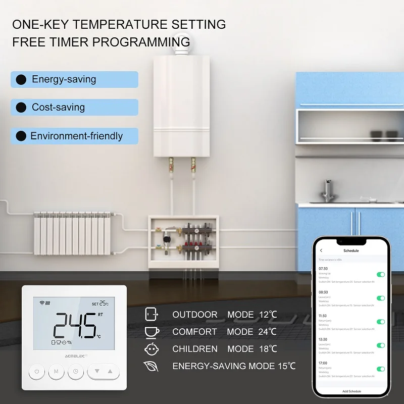 Tuya Wifi Smart Floor Heating Room Thermostat Zigbee 3A 16A Intelligent Warm Underfloor Heating Temperature Controller