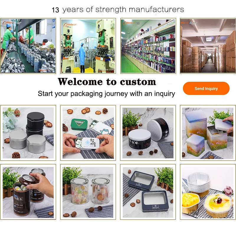High quality square round shape metal loose tea tins tea caddy tin canister manufacturers for loose tea packaging